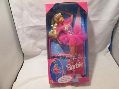 VINTAGE 1995 TWIRLING BALLERINA  BARBIE DOLL WITH BALLET BAR MATTEL # 15086 NIB