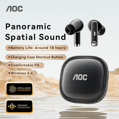 AOC True Wireless In Ear Earbuds with ENC Call Noise Reduction 13mm Driver