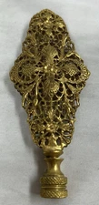 Hollywood Regency Brass Gold Filigree Lamp Finial Mid-Century Modern MCM