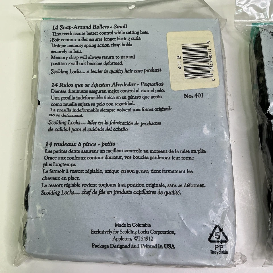 Antigo Conjunto de Rolos Pequenos de Encaixe Hollywood Professionals de 4–14 Peças Preto #401 - Imagem 4 de 4