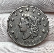 1832 Medium Letters N-1/R-2 Coronet Head Large Cent receive coin pictured #3424