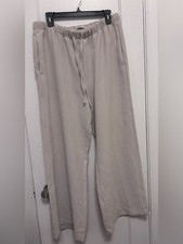 Aritzia Crepette Lodge Pant Wide Leg Drawstring Trousers Taupe Beige L