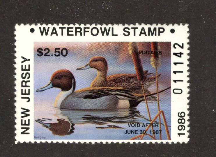 NEW JERSEY STATE DUCK  -  SCOTT #4  -   MINT NEVER HINGED   -   SCV: $17.00