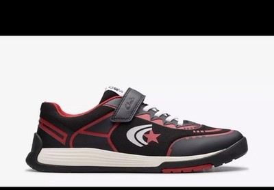 Clarks Cica Star Flex Youth Schwarz/Rot Größe Sneaker 5,5G EUR 38,5 Brandneu 