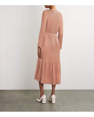 NWT $565 Vince Pliss-satin Pleated Midi Dress in Pink M | eBay NWT $565 Vince Pliss-satin Pleated Midi Dress in Pink M | eBay