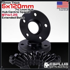 2 12mm Bmw 5x120mm Cb 74.1 Wheel Spacer Kit Extended Bolt Included Fit X5 X6
