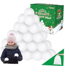 100 Pcs Fake Snowballs for Kids, 2.16 Inch Soft Artificial Indoor Snowballs