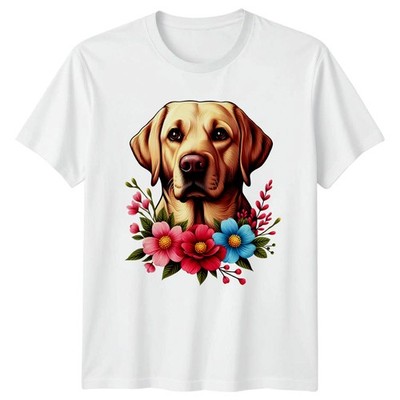 Blumen gelb Labrador Retriever Kopf Damen T-Shirt Hund Mama Hunde Haustiere