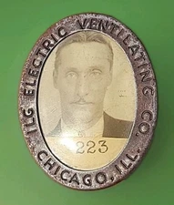 Vintage ILG Electric Ventilating Co Employee Photo ID Badge Chicago, IL