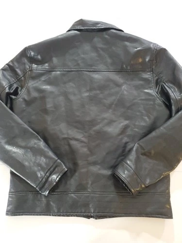AC Luxury Collection Men’s Black Leather Jacket Size Large Made In Italy image 10