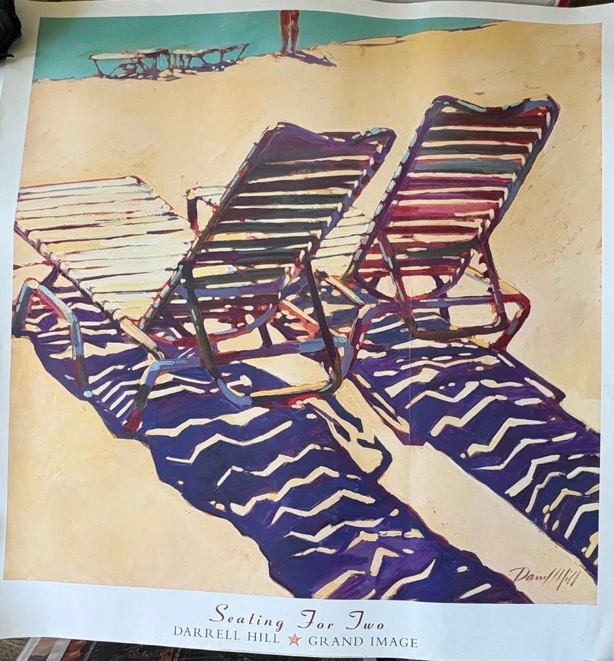 Seating for two LARGE Poster by Darrel Hill Art Print Grand Image  35x34 in - Image 2 of 4