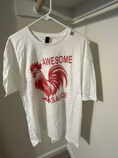 Awesome Sauce T-Shirt As Seen Worn by Ben Afflek Funny Chicken Shirt Rooster Tee
