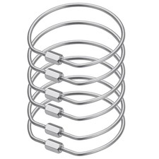 6 Pack Threaded Locking Key Rings Purse Charms(Diameter 2''), Stainless Steel...
