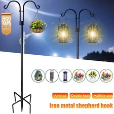 76inch / 92inch Adjustable Double Shepherds Hooks for Outdoor 2 Sided Bird Feede