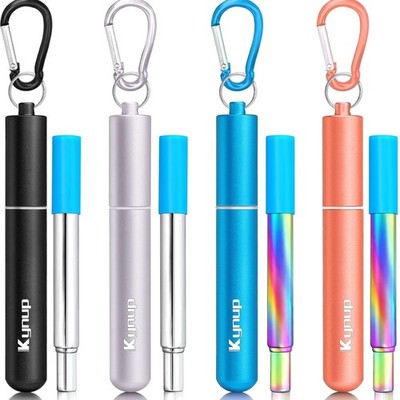 Stainless Steel Trinkhalme, teleskopische, 23 cm, Reusable, mit Reinigungsbür...