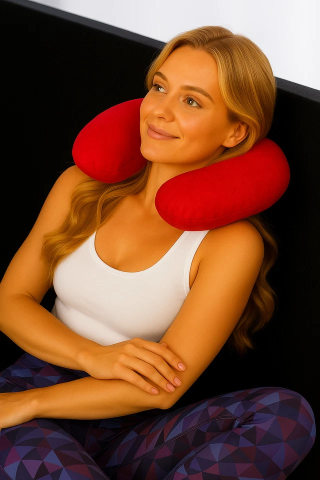 Oreiller de Voyage Ergonomique – Coussin de Cou pour Voiture, Avion et Déplaceme - Photo 4/4