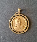 old religious medal basilica of lisieux gold plated hallmarked vintage
