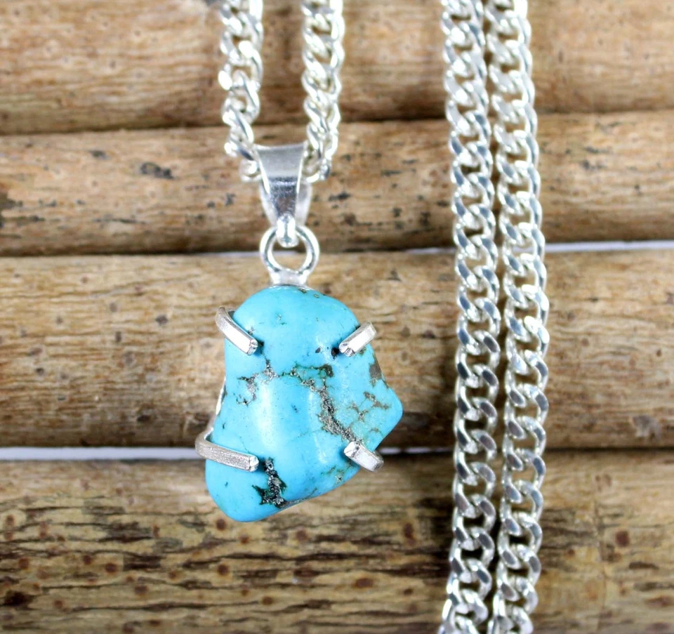 Colgante natural Arizona azul turquesa 15,50 quilates/17 mm piedra preciosa certificado en bruto Foto 2 de 4