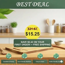 Bamboo Cutting Board – Wooden Kitchen Chopping Board (30cm × 20cm)