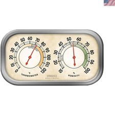 Precision Analog Weather Station - Humidity Meter  Thermometer, No Batteries