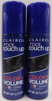 2PK Clairol Root Touch Up Black Color+Volume Spray 1.8oz EACH New & Sealed