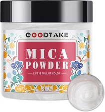 GOODTAKE Pearl White Mica Powder, Mica Pigment Powder for Soap Making, Candle Ma