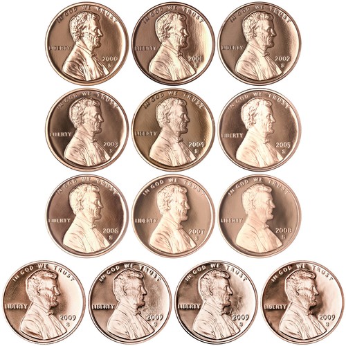 2000-2009 S Lincoln Memorial Cent Gem DCam Proof Run 13 Coin Set US Mint