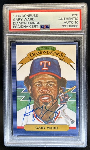 1986 Donruss Gary Ward #20 Rangers PSA Auto Autograph 10