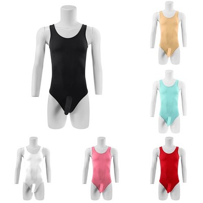 Herren Bodysuit Herren Unterwäsche Body Eisseide Leotard Wear Regelmäßig