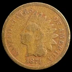 1874 Indian Head Cent - Antique United States of America 1c Penny Coin