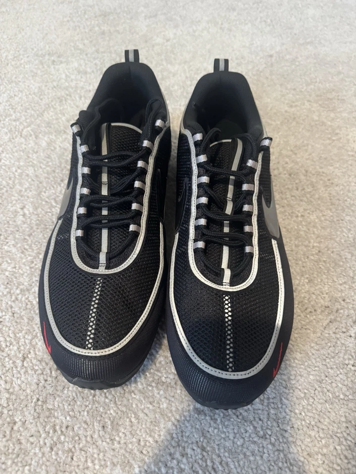 NIKE Air Zoom Spiridon SP Men’s Shoes Size 15 Black - Metallic Silver - Image 2 of 4