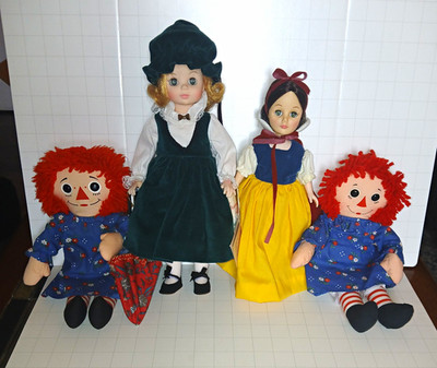 Madame Alexander Doll ~Effanbee Snow White Doll ~ Two Raggedy Ann Dolls.