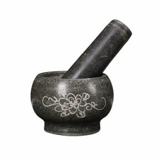 Chinese-Style Stone Mortar with Pestle Small Kitchen Tool Compact for Home Cooks