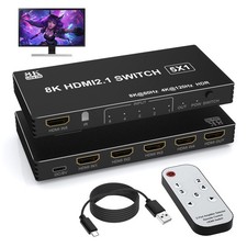 8K HDMI Switch 5 in 1 Out HDMI Splitter - 8K 60Hz/4K 120Hz HDMI Switcher 5 Po...