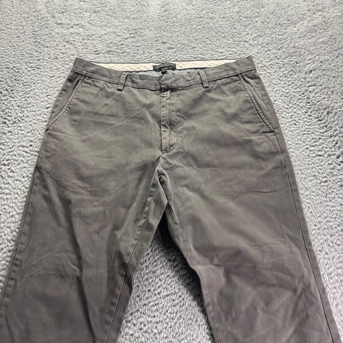 Banana Republic Chino Pants Mens 34x28 Gray Cotton Aiden Chino Fit - 第 2/10 張圖片
