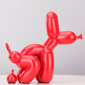 Pooping Balloon Dog Sculpture Resin Craft Abstract Dog Figurine Statue Squating Najnowsza praca krajowa