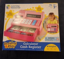 Learning Resources Pretend Play Calculator Cash Register Pink 73 Pieces New 3