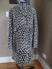 Nwt Gryphon New York Gray/tan Animal Print Coat Size Large
