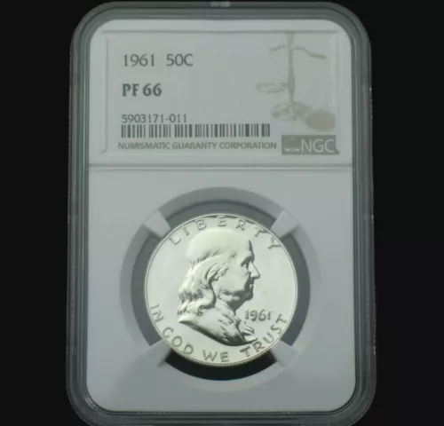 1961 Franklin Silver Half Dollar~NGC PF66~Proof~Freshly Graded~Combo Ship~