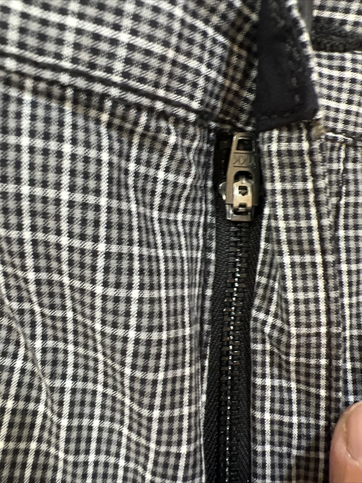 Nautica Shorts Mens 50 Black Chino Check Pocketed Belted Button Zip Men NWOT. - Image 2 of 4