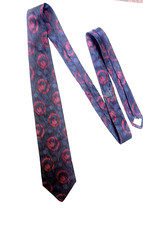 LNWOT GIVENCHY Monsieur Vintage Silk Woven Tie 61" L 3.25" W teal blue, pink,
