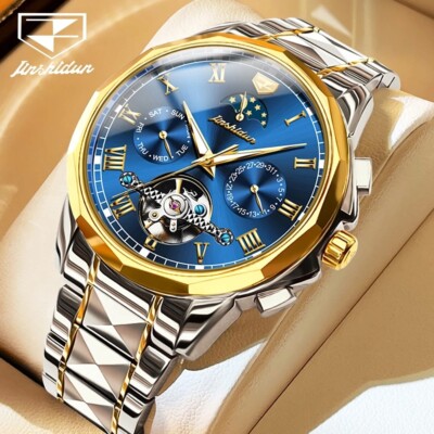 Automatic Mechanical Waterproof Watch Men's Luxury Moon Phase Men Strap
