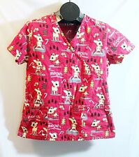 Rudolph The Red Noise Reindeer Medium Medical Scrub Top