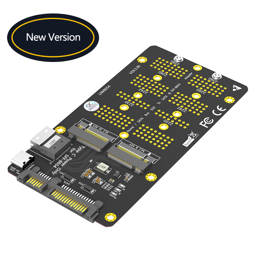M.2 SATA , NVMe SSD 7個セット New 2in1 Combo M.2 NGFF NVMe SSD/SATA-Bus SSD to SFF-8654 And SATA