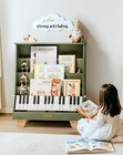 Robud 4 Tier Kids Wooden Bookshelf Bookcase Storage Book Rack Organizer Green