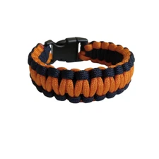 Orange Blue Paracord Survival Bracelet 8 in Long