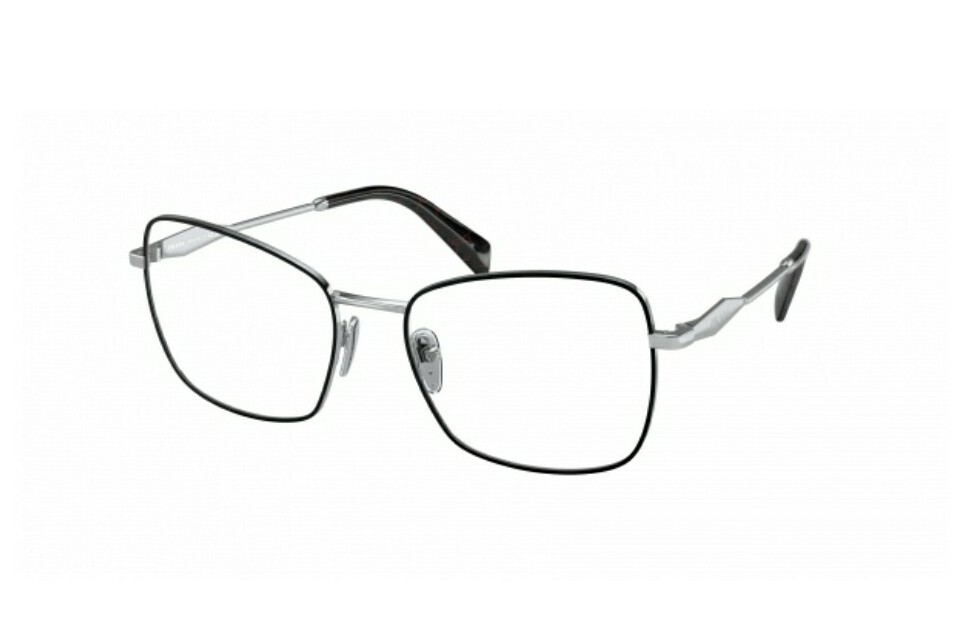PRADA スクエアフレムメカネ PR53ZV 12F1O1 Prada PR 53ZV 1AB101 Black Silver Square Frame 56mm Demo