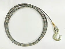 Eye Hoist Hook Winch Line 7/16'' X 50’ Tow Truck Wrecker Cable Steel Core ®