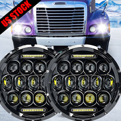 For 00-03 Yamaha Road Star 1600 Midnight 7'' LED Headlights w/Mount Housing