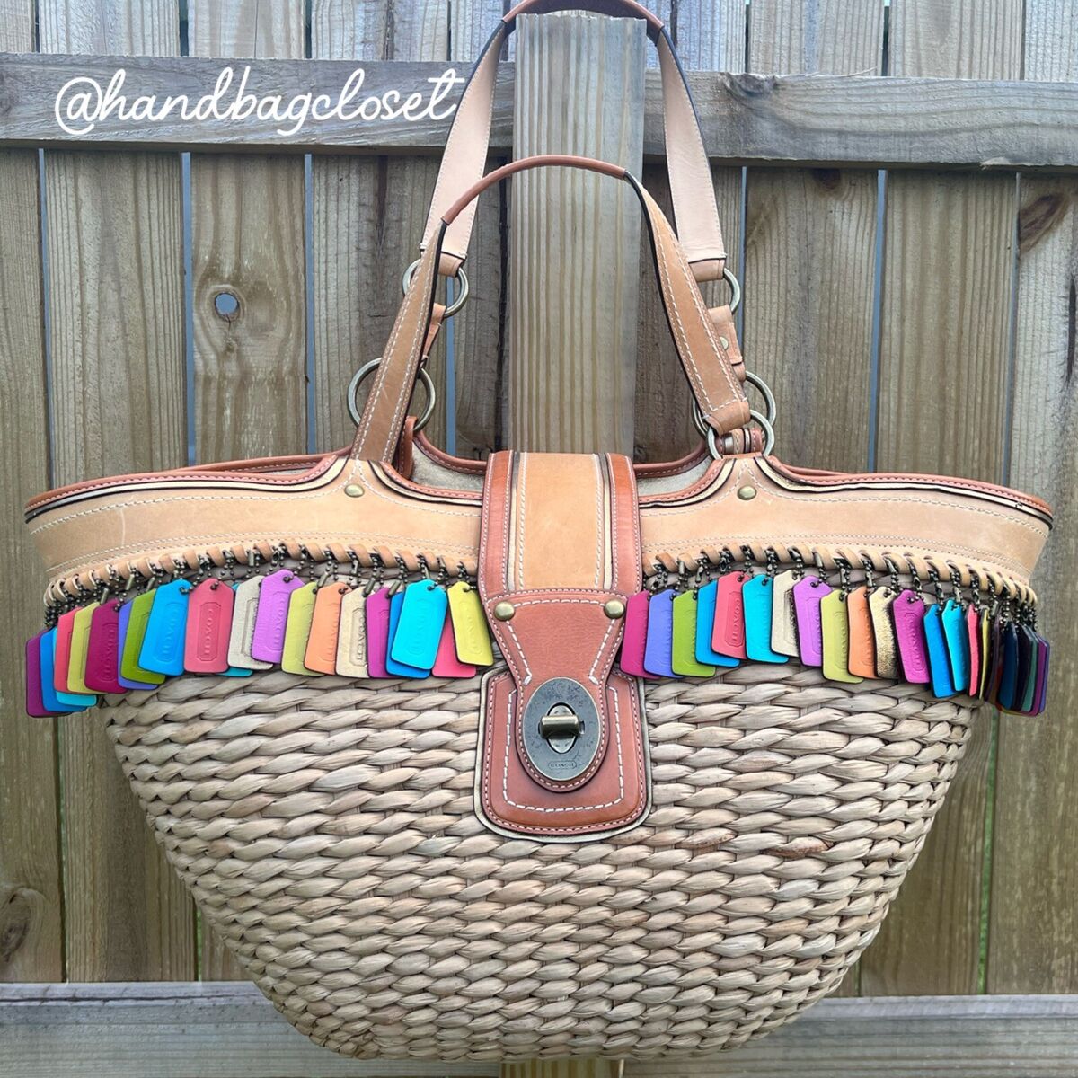 Coach Hangtag Lily Straw Legacy Basket Tote Limited Edition Coach Hangtag Lily Straw Legacy Basket Tote Limited Edition